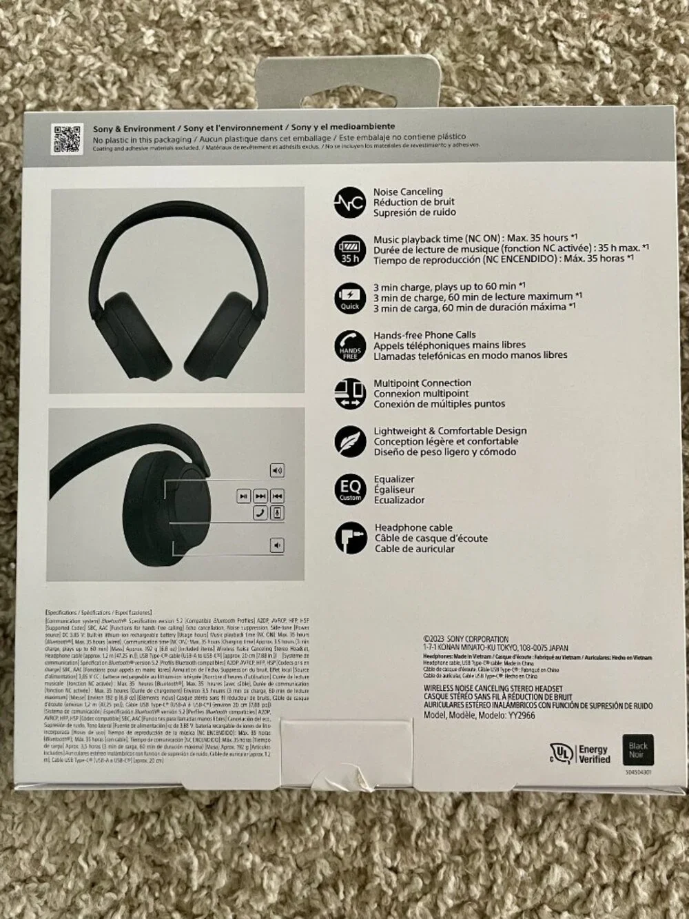 New in Box: Sony WH‑CH720N Wireless Noise‑Canceling Headphones – Black